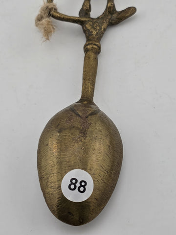 Rare Antique Collectible Brass Monkey Decorative Spoon. 7 Inch Tall.