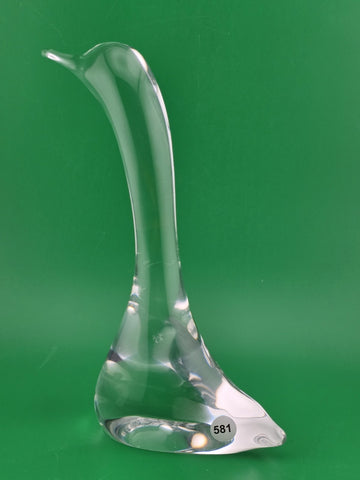 Vintage Mid Century Daum France Crystal Swan Duck Loon Bird Figurine Signed.