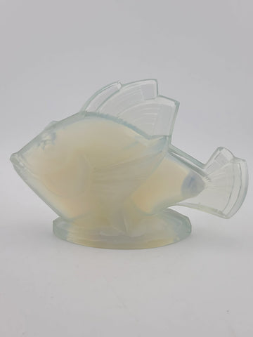 Vintage Sabino Opalescent Glass Fish Model Chabot 5023 Figurine 3.5" tall by 4.5