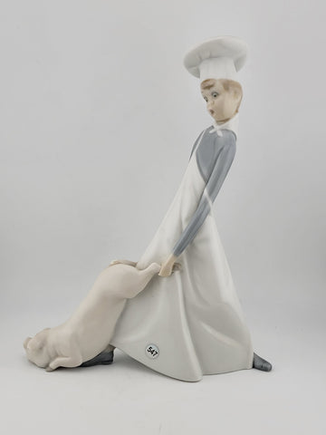 Vintage Lladro "Cook In Trouble" Boy With Pig #4608 Matte Finish. VG Cond.