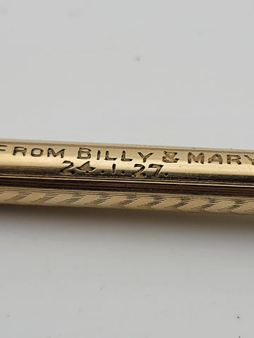 Antique English Victorian 14K Gold Filled Propelling Pencil Engraved 1927.