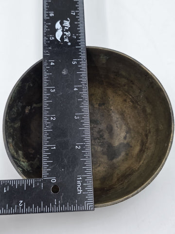 Antique Chinese Bronze Bowl Dragon Phoenix Qing Republic Dynasty Asian Art