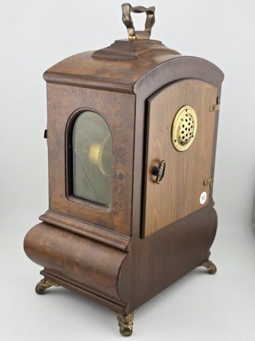 Vintage Warmink WUBA Mantel Shelf Dutch clock 8 day table Hermle striking. Works