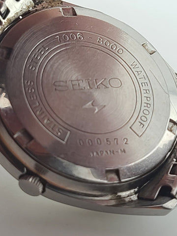 Seiko Watch Automatic 21 Jewels Vintage Mechanical Wristwatch 7006 8000 Rare