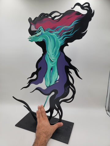 Rare Ltd Edition Bonnie Leibowitz Hand Painted Acrylic on Cast Iron 26/50. 24 In