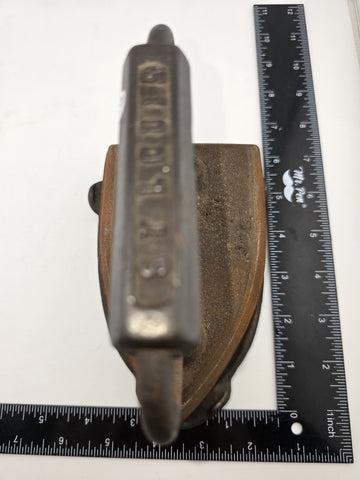 Antique Sad Cast Iron Door Stop St Louis Handle