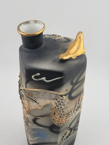 Antique Original Sake Dragonware Bottle Japanese Decanter Whistling Singing Bird
