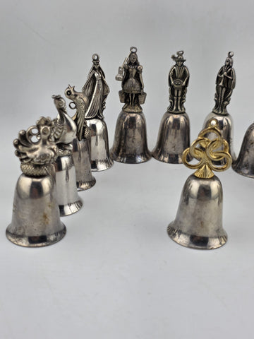 Vintage Complete Set of 12 Reed & Barton's 12 Days of Christmas Silver Bells.