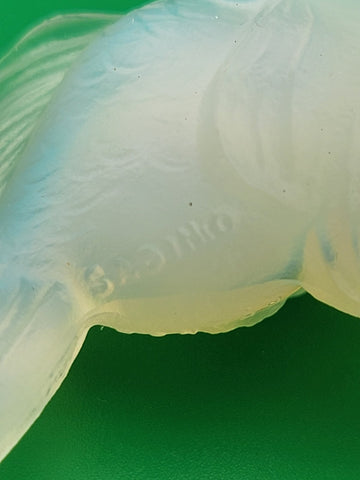 Set Of 3 SABINO Poisson Capelan Fish Opalescent Glass Art Deco Stamped Koi Fish