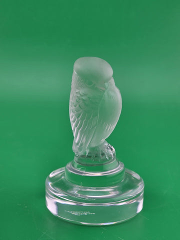 Vintage Signed Lalique Frosted Crystal Hawk Bird Of Prey Made In France