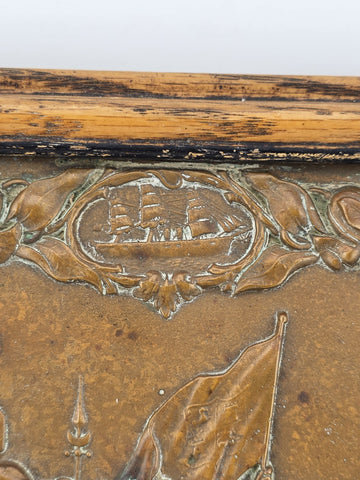 The Landing of Columbus Union Case-1856 Engraving cast as Bronze Plaque 1892-93
