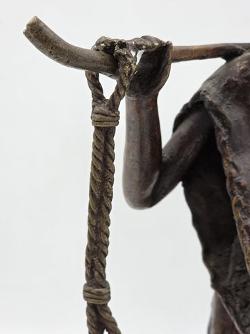 Original Antique C 1940 Burkina Faso Large Heavy Bronze Water Carrier W Africa