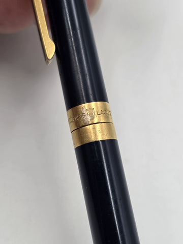 Vintage S.T. Dupont Montparnasse Slim Black Lacquer & Gold-Plated Ballpoint Pen.