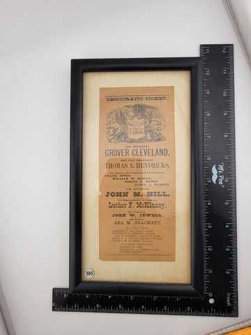 Rare Democratic Ticket President Grover Cleavland New Hampshire 1884 Election