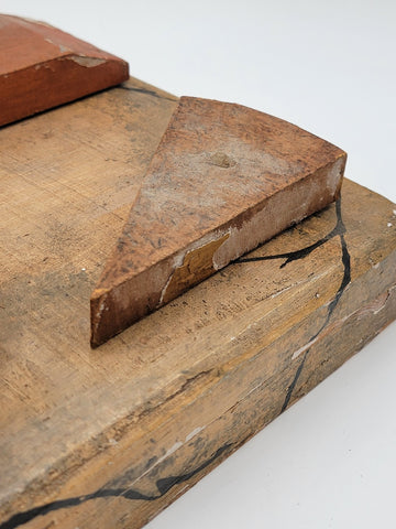 Antique 19th C One Of A Kind English & Continental Wooden Cheese Display Board.