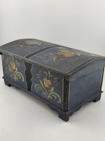 Rare Antique Hand Inscribed 1943 German Folk Art Chest WWII Augsburg Kepsake Box