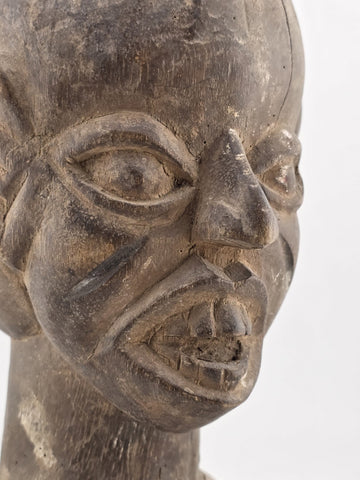 Antique Authentic African Songye Style Tribal Carved Wooden Head Sculpture 9 in