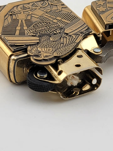 Unfired 1999 Harley Davidson Brass Twin Eighty Cubic Inches Engine Zippo Lighter