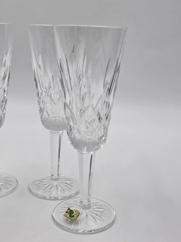 Waterford Crystal Lismore Champagne Flutes Set of 4 Ireland w/ Original Box. New