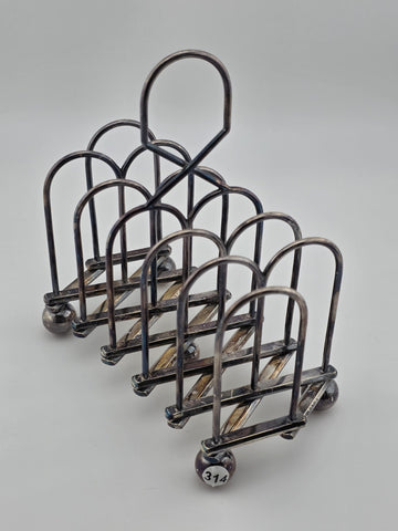 Antique Silver Plated Victorian Toast Rack Thomas White Sheffield England C1880