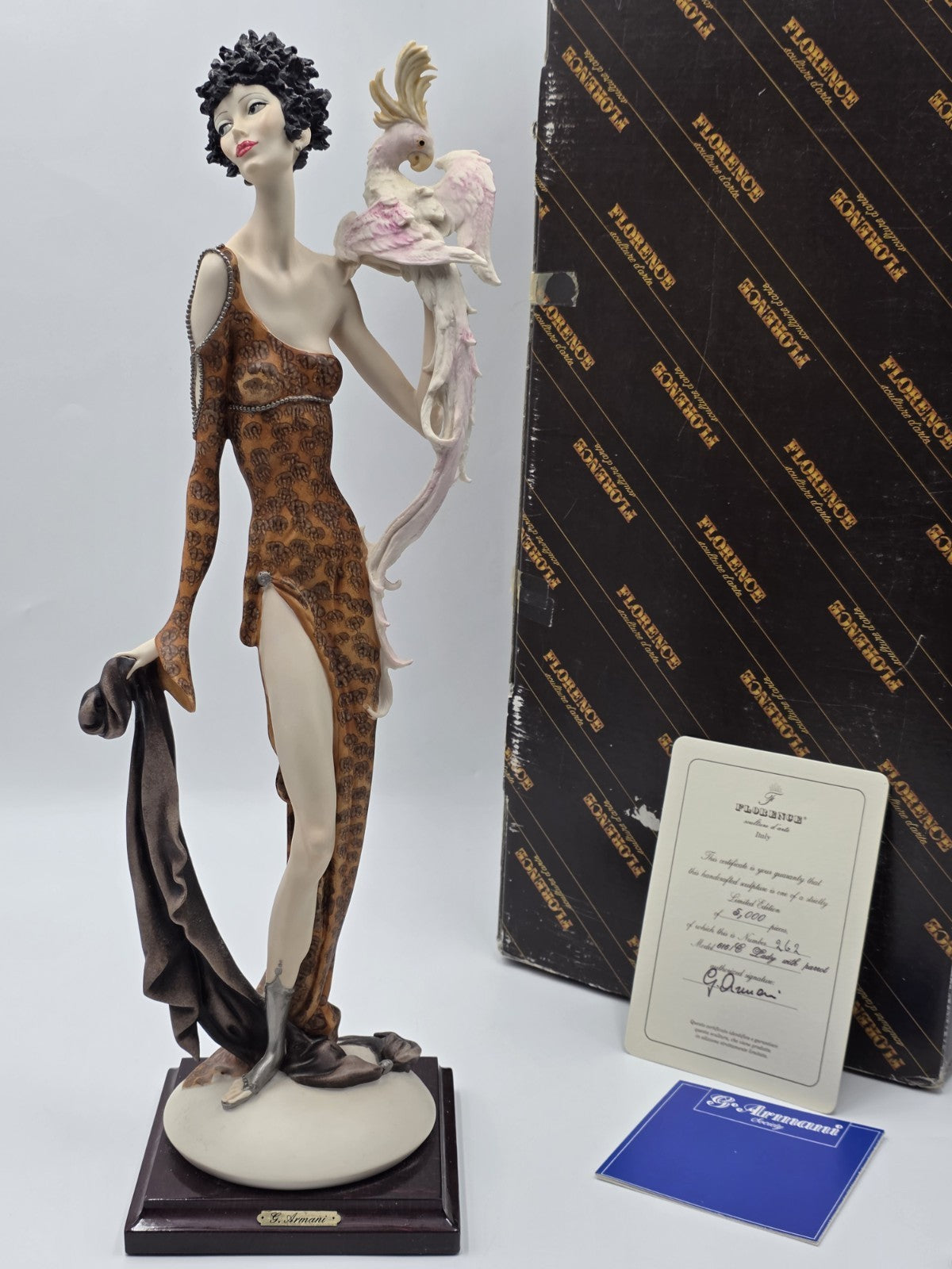 Giuseppe Armani Lady With Parrot 616/C Hand Signed LE 262/5000 Box COA Italy