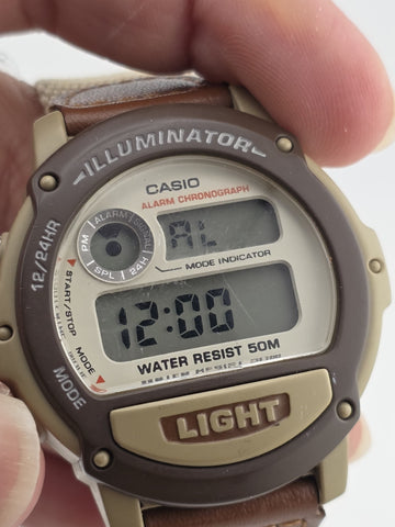 Vintage Casio W-87h Illuminator Digital Watch Men Grey Backlight 1536 W-87H