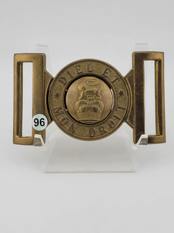Antique 1902 WW1 British Army Cast Belt Buckle, Dieu Et Mon Droit . Clean Cond