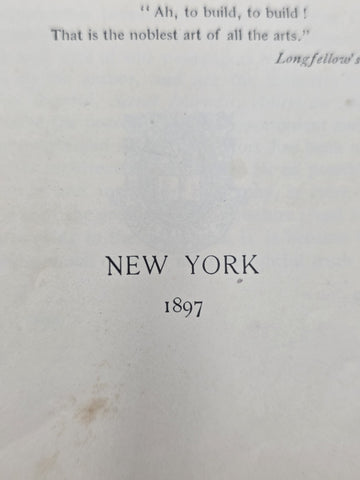 THE NATIONAL CAPITAL Architecture Art & History George Hazelton 1897 1st Edit