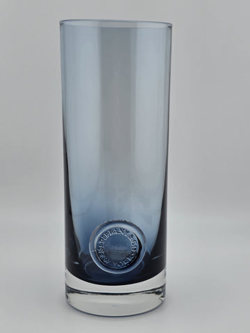 Shipping- Rare Tiffany & Co Blue Lead Crystal Cylinder Vase England Applied.