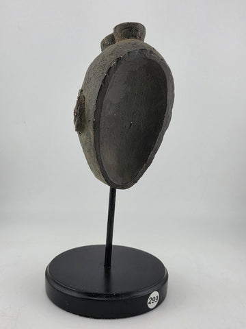 Vintage African Lwena Style Mask Angola Carved Wood Sculpture Tribal Art Stand