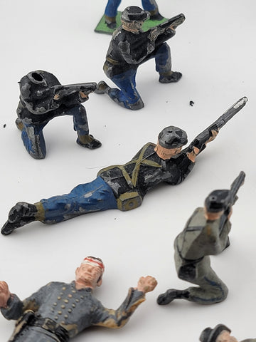 Large Lot Of Antique Britains Detailed Civil War/ Indian Toy soldiers lead metal