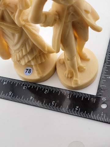 Vintage A. Santini Sculpture Colonial Victorian Man Woman Couple Signed Italy