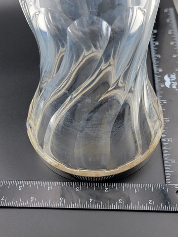 Antique Tall 8 inch 19th C. Cut crystal vase with 835 European silver collar rim