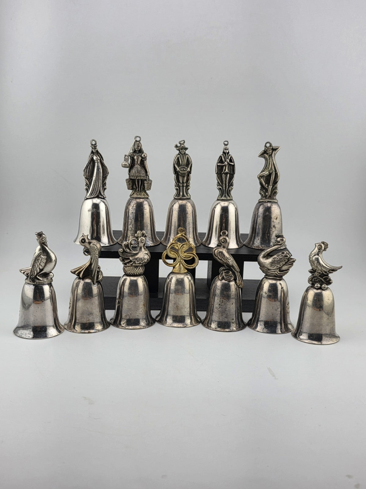 Vintage Complete Set of 12 Reed & Barton's 12 Days of Christmas Silver Bells.