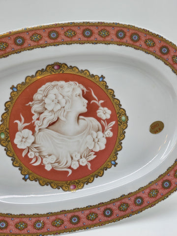 Set Of 2 T. Limoges Italy 24K Gold Cameo Porcelain Plates. Decorazioni Esclusive