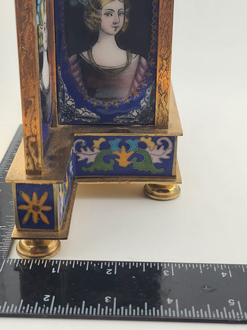 Vintage Exquisite Renaissance-Style Chinese Enamel & Cloisonne Clock. Working.