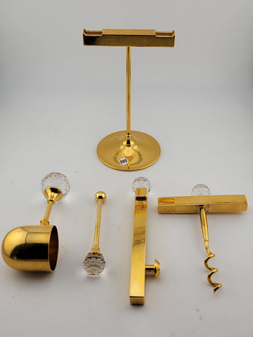ViSet Of Valerio Albarello 24k Gold Electroplated Swarovski Crystal Cocktail Set
