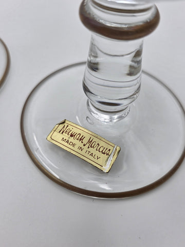 Set Of 8 Neiman Marcus Arte Italica Medici 24K Gold Glasses Goblets. 8 In Tall.