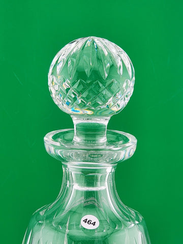 Waterford Signed Lismore Cut Crystal Spirit Decanter w Ball Stopper 10 5/8''