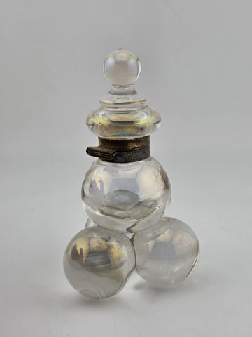 Antique 19th C Iridescent Glass Soap Bubble Inkwell Victorian Bohemia Harrach.