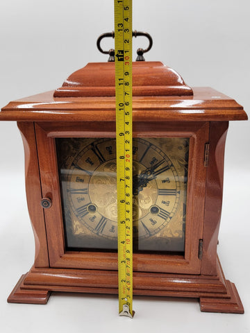 BEAUTIFUL ESKA WIND UP ESKA SHELF MANTEL CLOCK BRAZIL WESTMINSTER CHIMES. As-is.