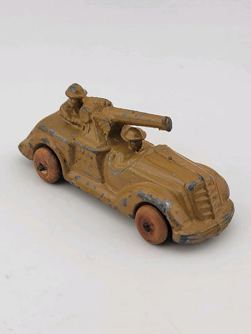 Rare Set Of 3 Antique 1930's Barclay Manoil Armored Cars & Anti-Tank Gun Cars.