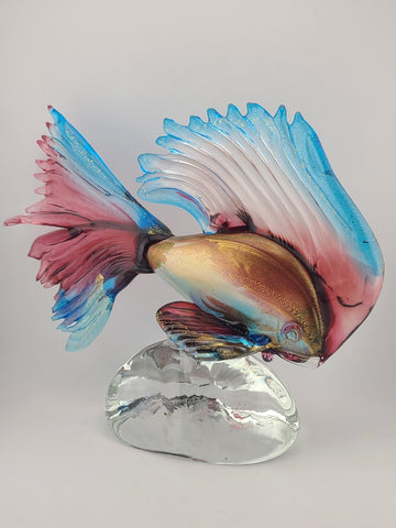Rare Marco Guiman Venetian Aventurine Italian Art Glass Fish MINT Signed 480/500