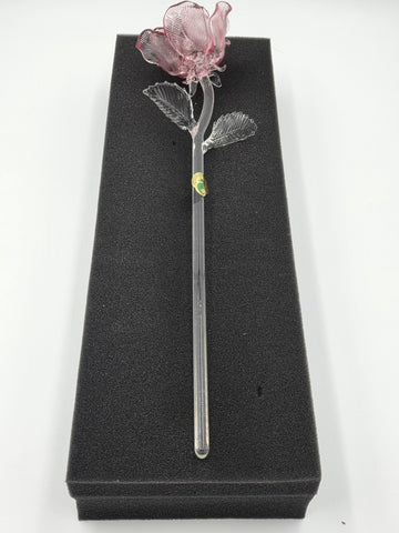 NEW Waterford Lismore Crystal FLEUROLOGY 14.5" Pink Rose - Sculptured Flower.