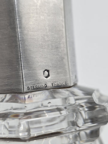 Rare Antique French Baccarat Crystal & Sterling Silver HARCOURT Whiskey Decanter