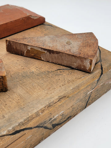Antique 19th C One Of A Kind English & Continental Wooden Cheese Display Board.