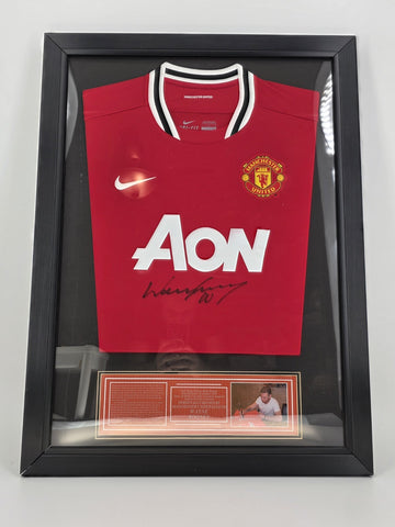 Wayne Rooney Signed Manchester United Jersey Framed Display COA A1 Memorabilia