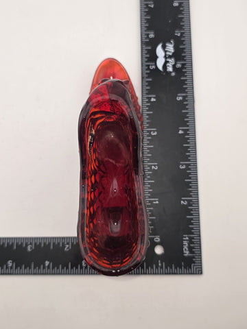 Vintage FENTON RUBY RED HOBNAIL GLASS PUSS 'n BOOTS SHOE EXCELLENT Cond.