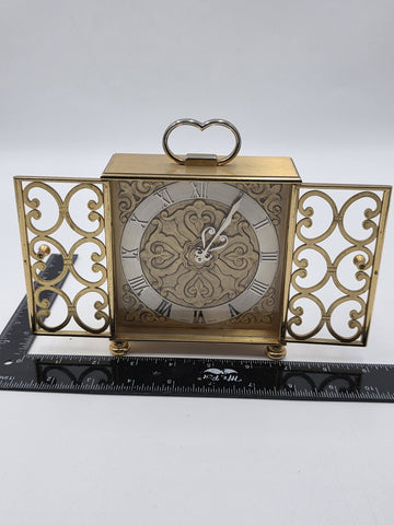 Ultra Rare Arthur Imhof Swiss 8 Day 15 J Gilt Brass Clock Pierced Doors. Works
