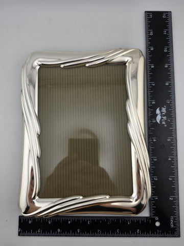 New Vintage 5x7 Dioni Italy Picture Frame Silver Plate Wood Frame 1970’s 80’s.